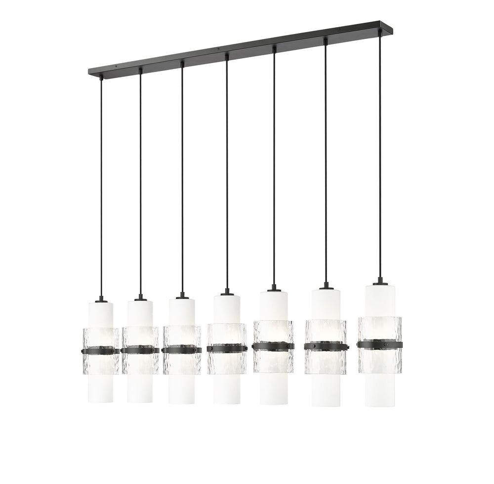 Z-Lite Canada - Seven Light Linear Chandelier - Cayden - Matte Black- Union Lighting Luminaires Decor