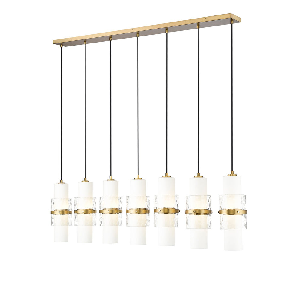 Z-Lite Canada - Seven Light Linear Chandelier - Cayden - Modern Gold- Union Lighting Luminaires Decor