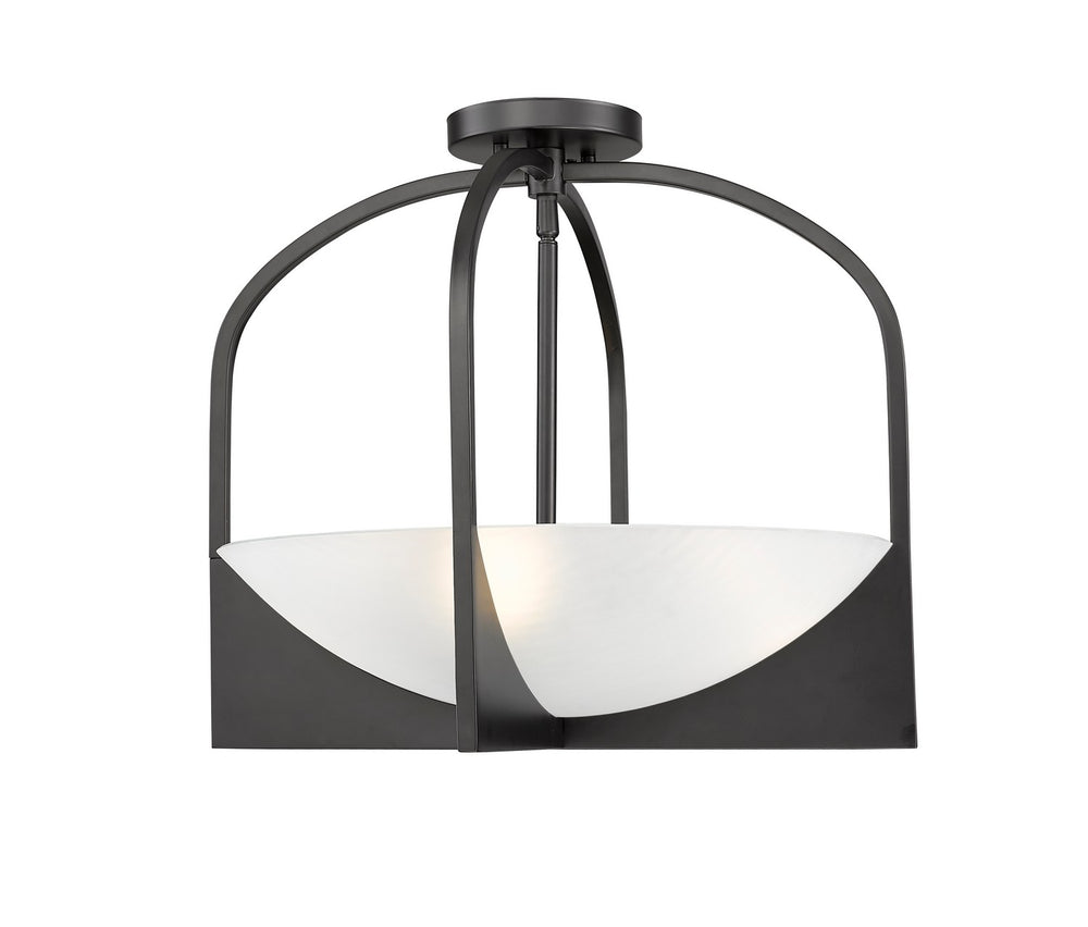 Z-Lite Canada - Four Light Semi Flush Mount - Devon - Matte Black- Union Lighting Luminaires Decor