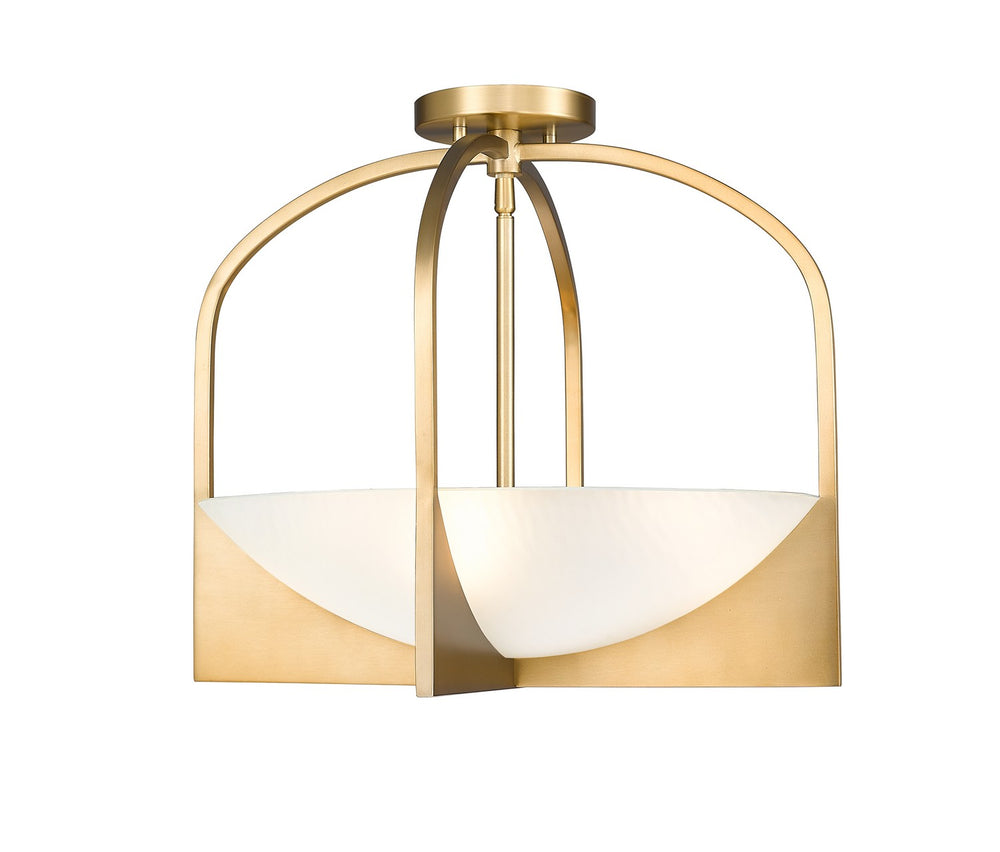 Z-Lite Canada - Four Light Semi Flush Mount - Devon - Modern Gold- Union Lighting Luminaires Decor