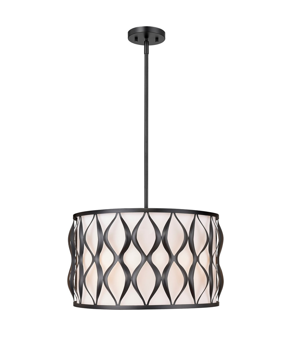 Z-Lite Canada - Five Light Pendant - Harden - Matte Black- Union Lighting Luminaires Decor