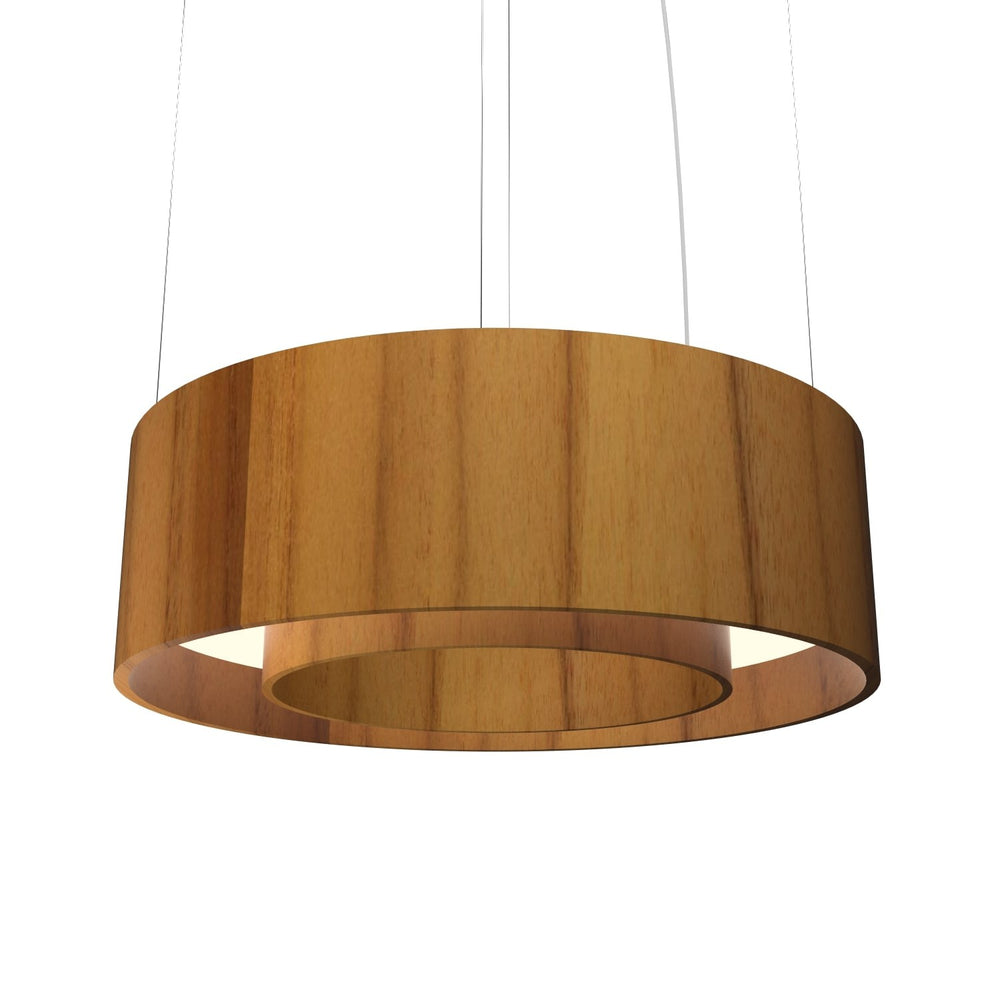 Accord Lighting - LED Pendant - Cylindrical - Teak- Union Lighting Luminaires Decor