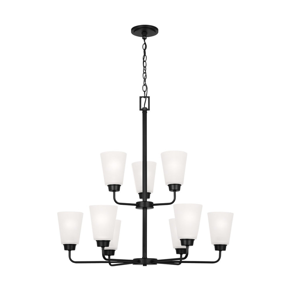Generation Lighting Canada - Nine Light Chandelier - Kerrville - Midnight Black- Union Lighting Luminaires Decor