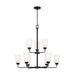 Generation Lighting Canada - Nine Light Chandelier - Kerrville - Midnight Black- Union Lighting Luminaires Decor