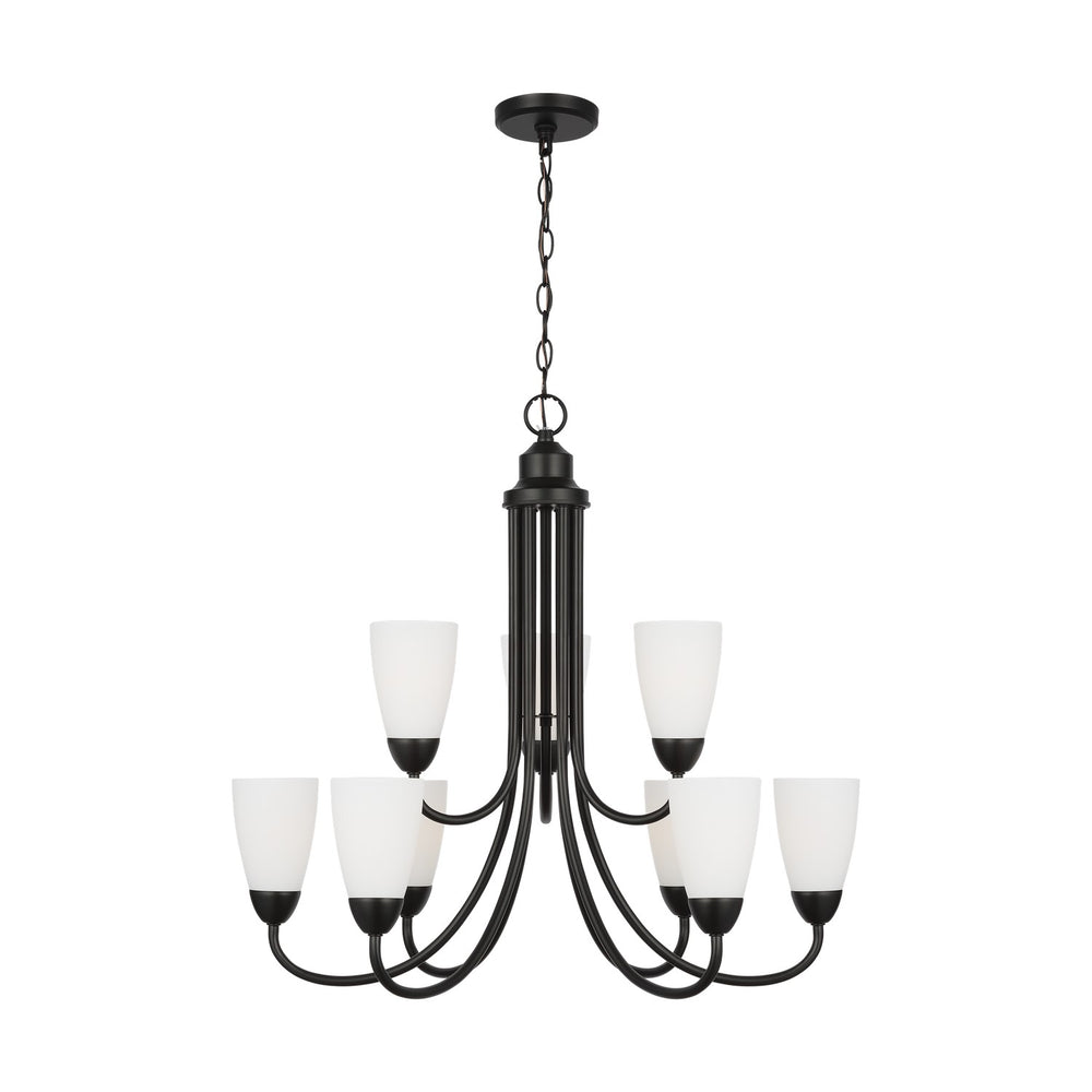 Generation Lighting Canada - Nine Light Chandelier - Seville - Midnight Black- Union Lighting Luminaires Decor