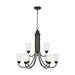 Generation Lighting Canada - Nine Light Chandelier - Seville - Midnight Black- Union Lighting Luminaires Decor