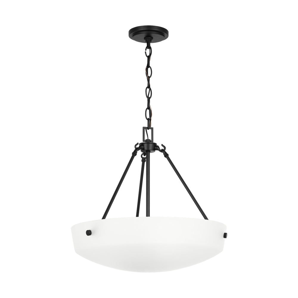 Generation Lighting Canada - Three Light Pendant - Kerrville - Midnight Black- Union Lighting Luminaires Decor