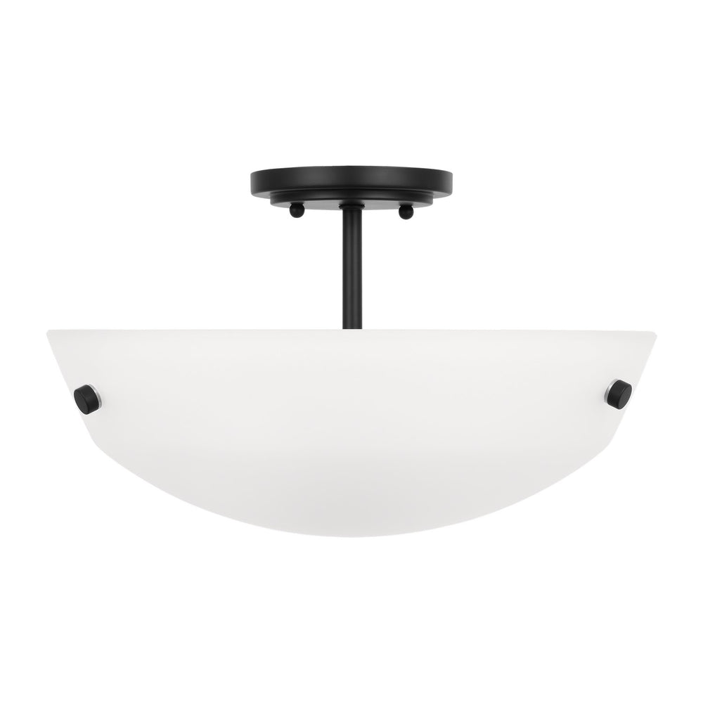 Generation Lighting Canada - Two Light Semi-Flush Convertible Pendant - Kerrville - Midnight Black- Union Lighting Luminaires Decor