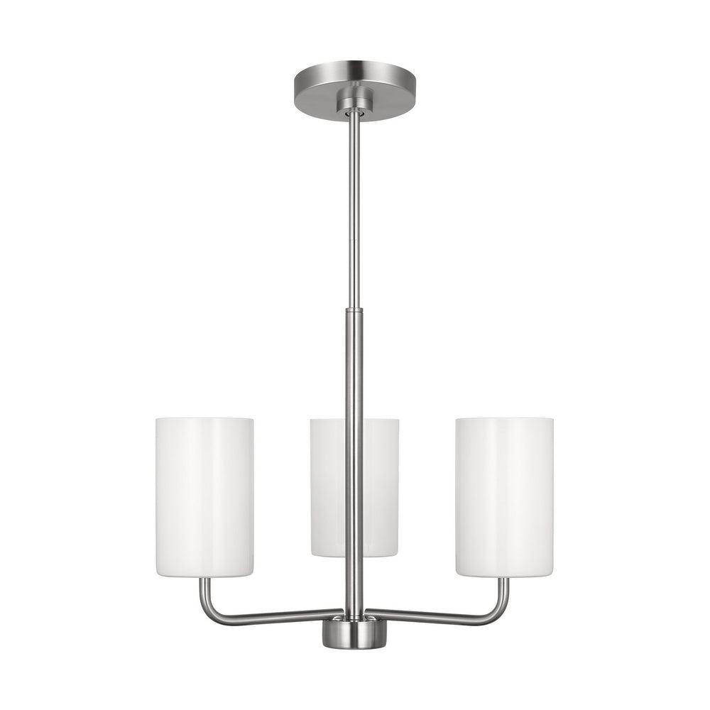 Generation Lighting Canada - Three Light Chandelier - Rhett - Brushed Steel- Union Lighting Luminaires Decor