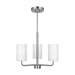 Generation Lighting Canada - Three Light Chandelier - Rhett - Brushed Steel- Union Lighting Luminaires Decor