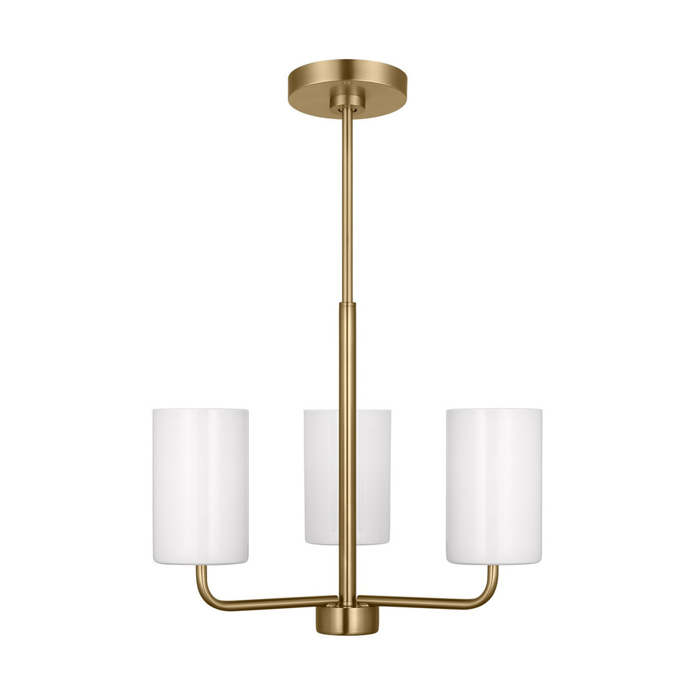 Generation Lighting Canada - Three Light Chandelier - Rhett - Satin Brass- Union Lighting Luminaires Decor