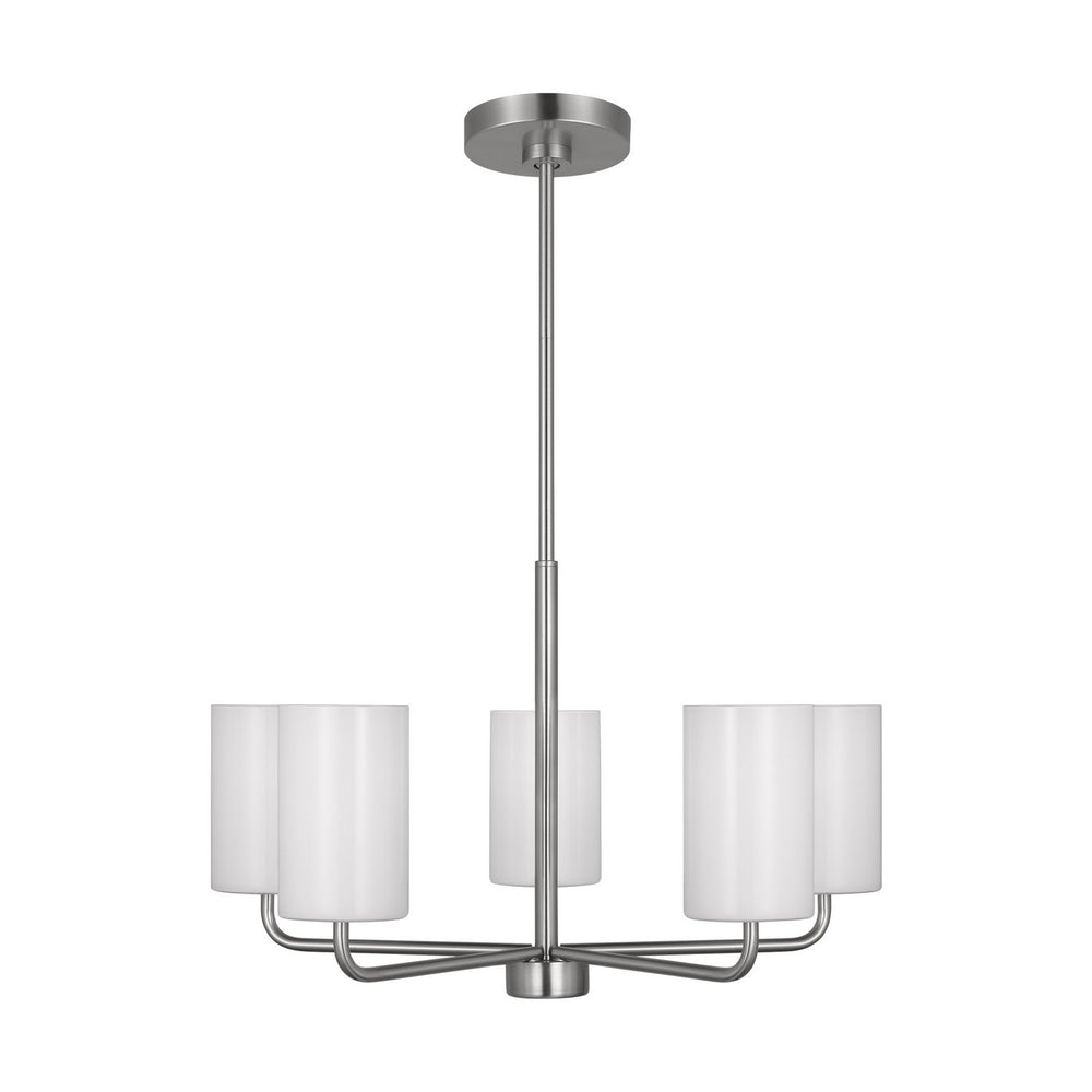 Generation Lighting Canada - Five Light Chandelier - Rhett - Brushed Steel- Union Lighting Luminaires Decor