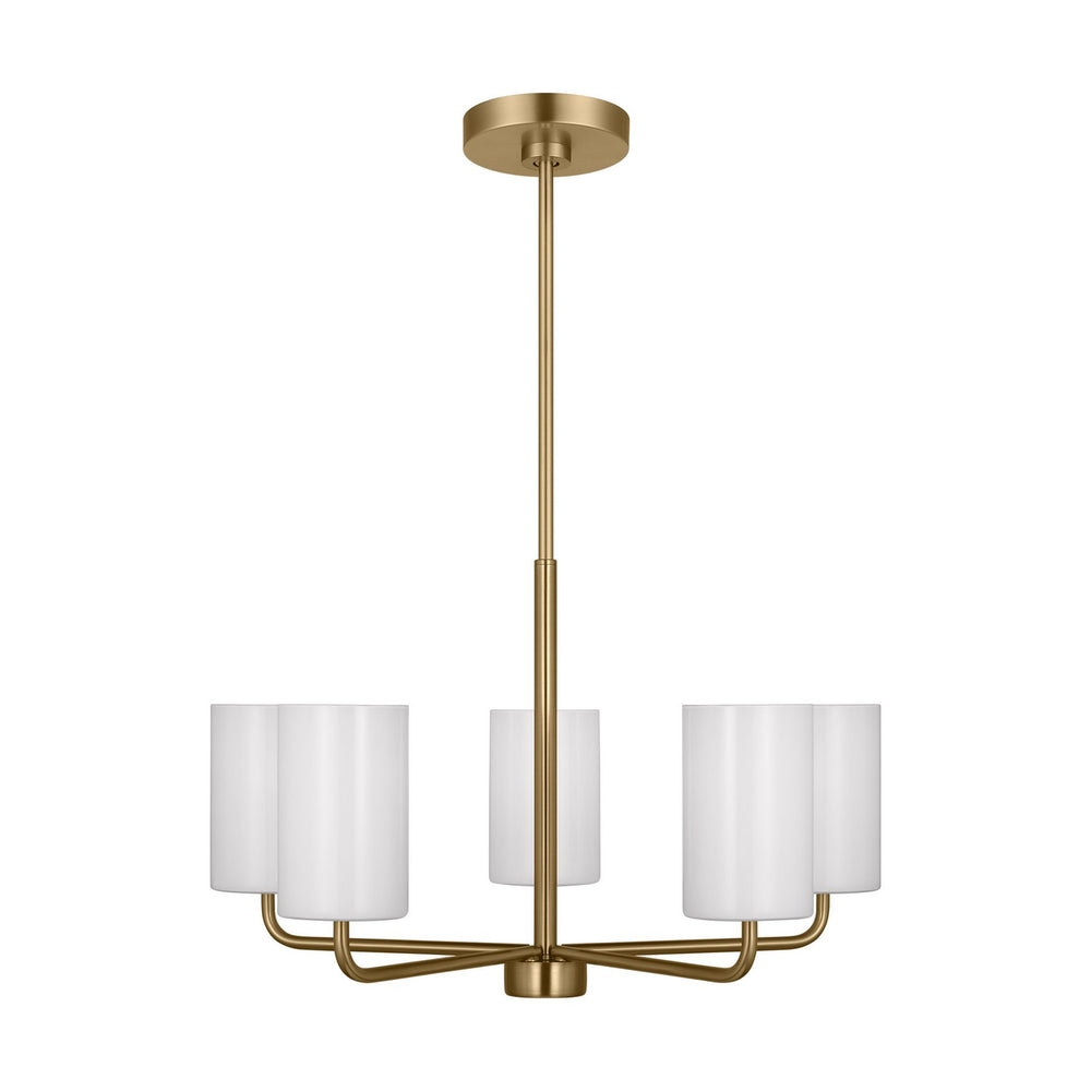 Generation Lighting Canada - Five Light Chandelier - Rhett - Satin Brass- Union Lighting Luminaires Decor