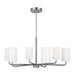 Generation Lighting Canada - Six Light Chandelier - Rhett - Brushed Steel- Union Lighting Luminaires Decor
