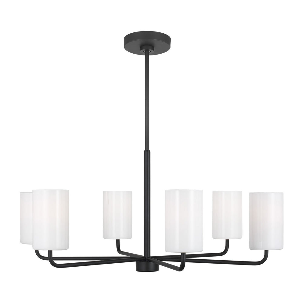Generation Lighting Canada - Six Light Chandelier - Rhett - Midnight Black- Union Lighting Luminaires Decor