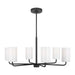 Generation Lighting Canada - Six Light Chandelier - Rhett - Midnight Black- Union Lighting Luminaires Decor