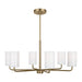 Generation Lighting Canada - Six Light Chandelier - Rhett - Satin Brass- Union Lighting Luminaires Decor