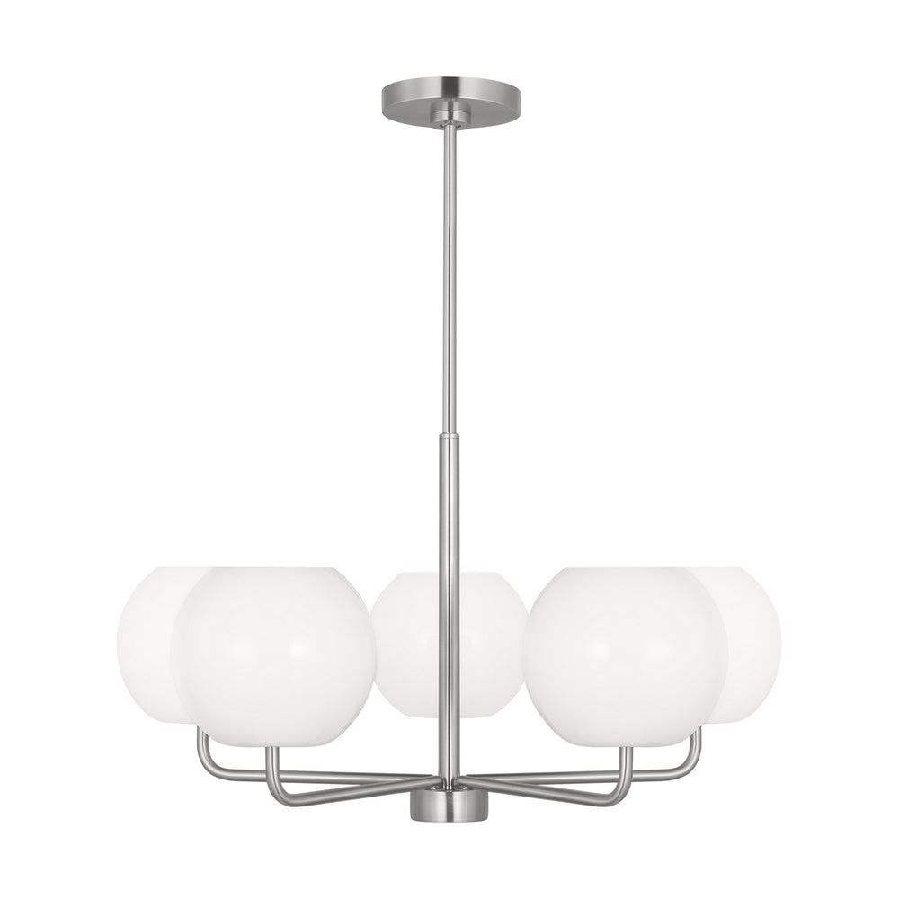 Generation Lighting Canada - Five Light Chandelier - Rory - Brushed Steel- Union Lighting Luminaires Decor