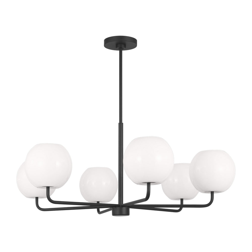 Generation Lighting Canada - Six Light Chandelier - Rory - Midnight Black- Union Lighting Luminaires Decor