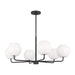 Generation Lighting Canada - Six Light Chandelier - Rory - Midnight Black- Union Lighting Luminaires Decor