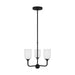 Generation Lighting Canada - Three Light Chandelier - Emile - Midnight Black- Union Lighting Luminaires Decor