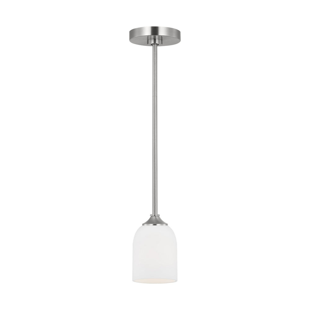 Generation Lighting Canada - One Light Mini Pendant - Emile - Brushed Steel- Union Lighting Luminaires Decor