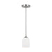 Generation Lighting Canada - One Light Mini Pendant - Emile - Brushed Steel- Union Lighting Luminaires Decor