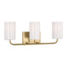 Generation Lighting Canada - Three Light Vanity - Rhett - Satin Brass- Union Lighting Luminaires Decor