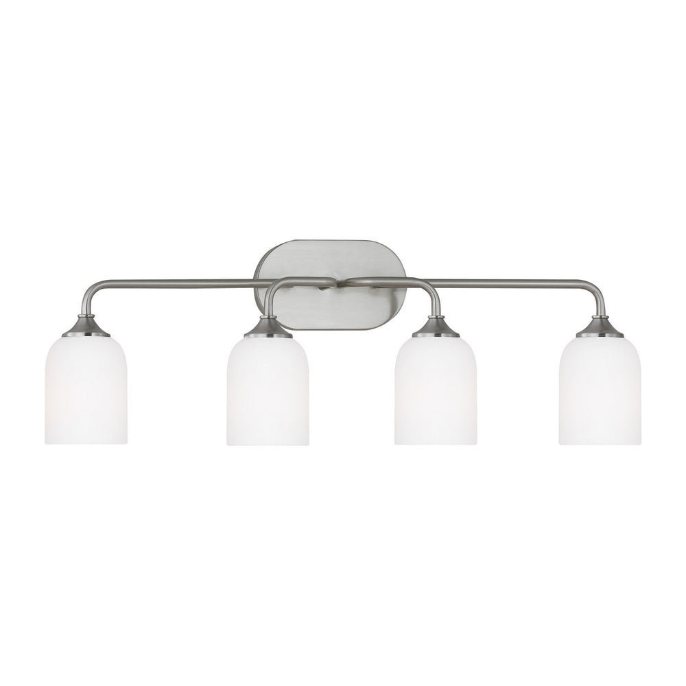 Generation Lighting Canada. - Four Light Vanity - Emile - Brushed Steel- Union Lighting Luminaires Decor