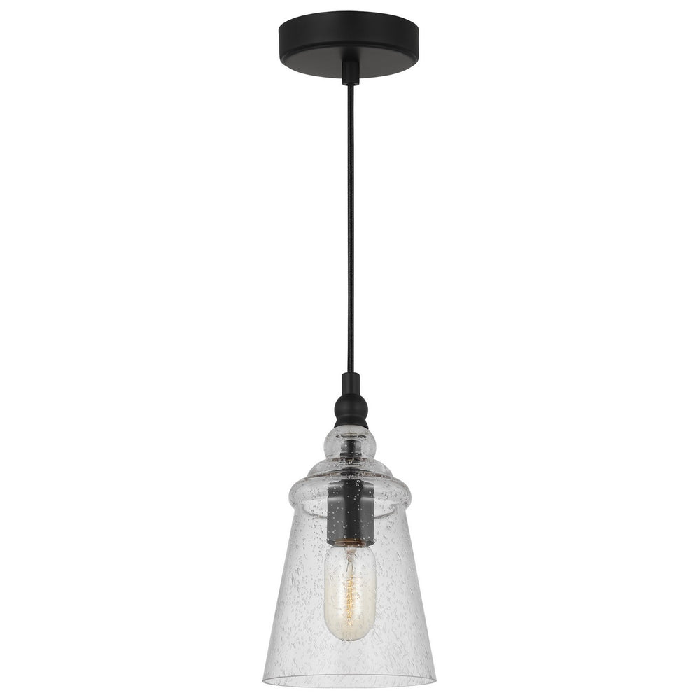 Generation Lighting Canada - One Light Mini Pendant - Loras - Midnight Black- Union Lighting Luminaires Decor