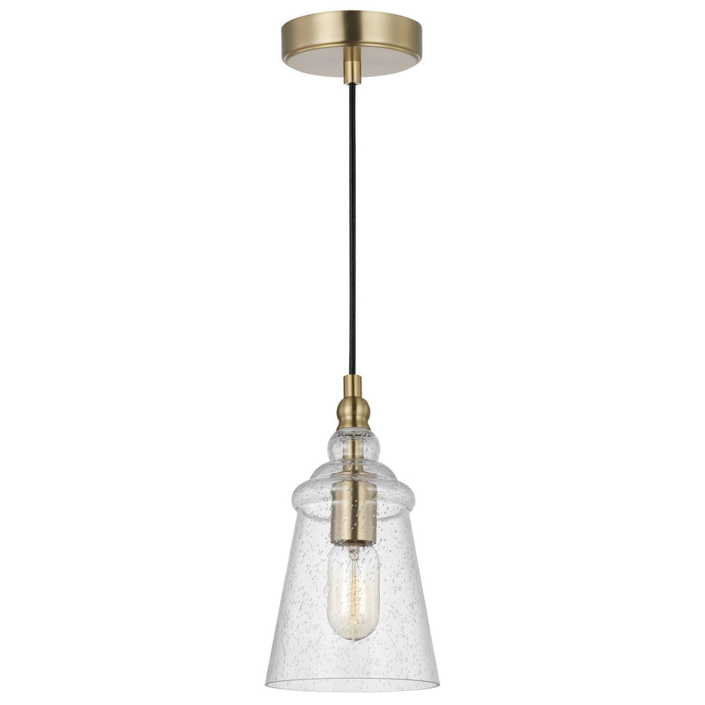 Generation Lighting Canada - One Light Mini Pendant - Loras - Satin Brass- Union Lighting Luminaires Decor