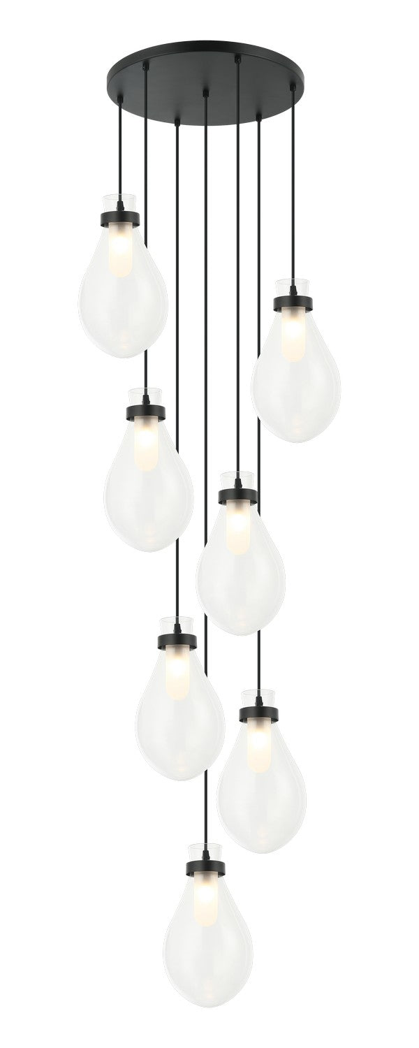 Matteo Canada - Seven Light Pendant - Seranna - Matte Black- Union Lighting Luminaires Decor