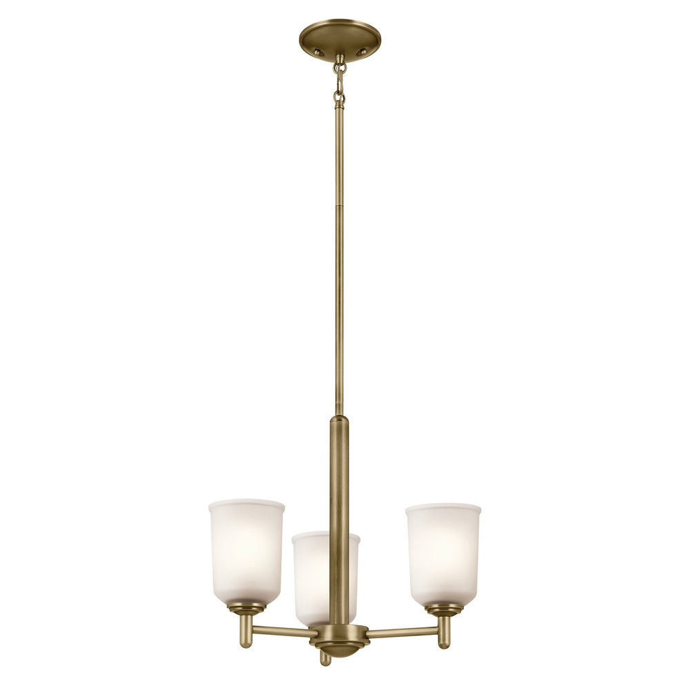 Kichler Canada - Three Light Mini Chandelier - Shailene - Natural Brass- Union Lighting Luminaires Decor