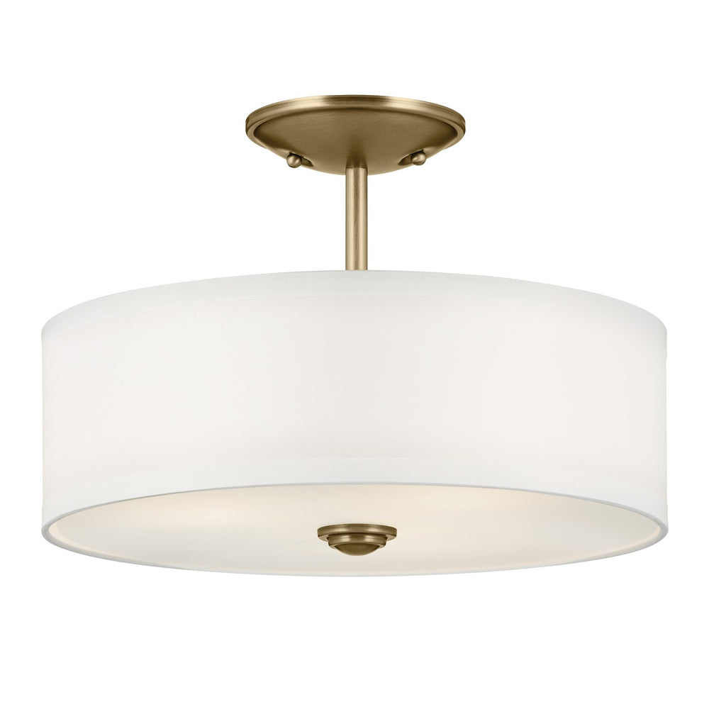 Kichler Canada - Three Light Semi Flush Mount - Shailene - Natural Brass- Union Lighting Luminaires Decor