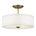 Kichler Canada - Three Light Semi Flush Mount - Shailene - Natural Brass- Union Lighting Luminaires Decor