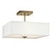 Kichler Canada - Three Light Semi Flush Mount - Shailene - Natural Brass- Union Lighting Luminaires Decor