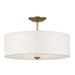 Kichler Canada - Three Light Semi Flush Mount - Shailene - Natural Brass- Union Lighting Luminaires Decor