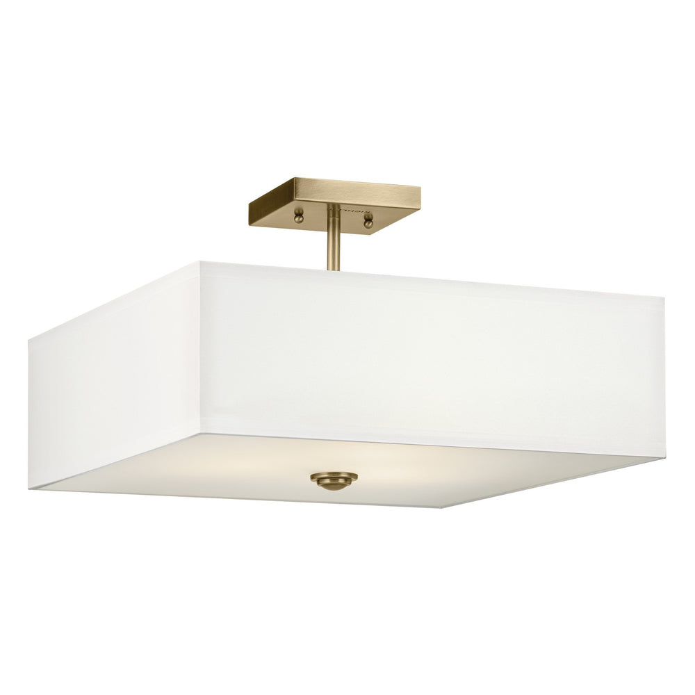 Kichler Canada - Three Light Semi Flush Mount - Shailene - Natural Brass- Union Lighting Luminaires Decor