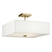 Kichler Canada - Three Light Semi Flush Mount - Shailene - Natural Brass- Union Lighting Luminaires Decor