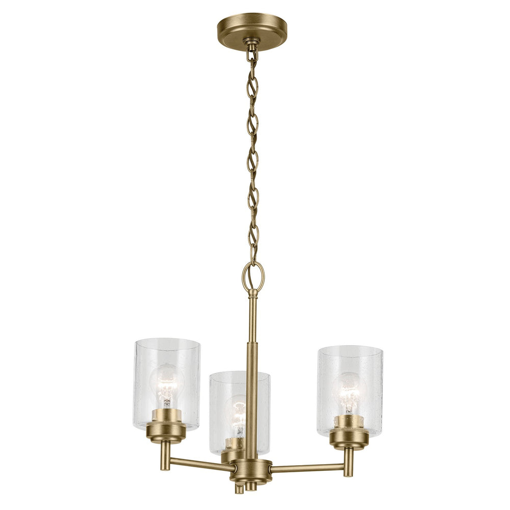 Kichler Canada - Three Light Mini Chandelier - Winslow - Natural Brass- Union Lighting Luminaires Decor