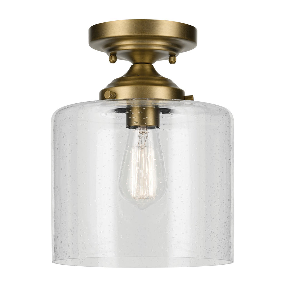 Kichler Canada - One Light Semi Flush Mount - Winslow - Natural Brass- Union Lighting Luminaires Decor