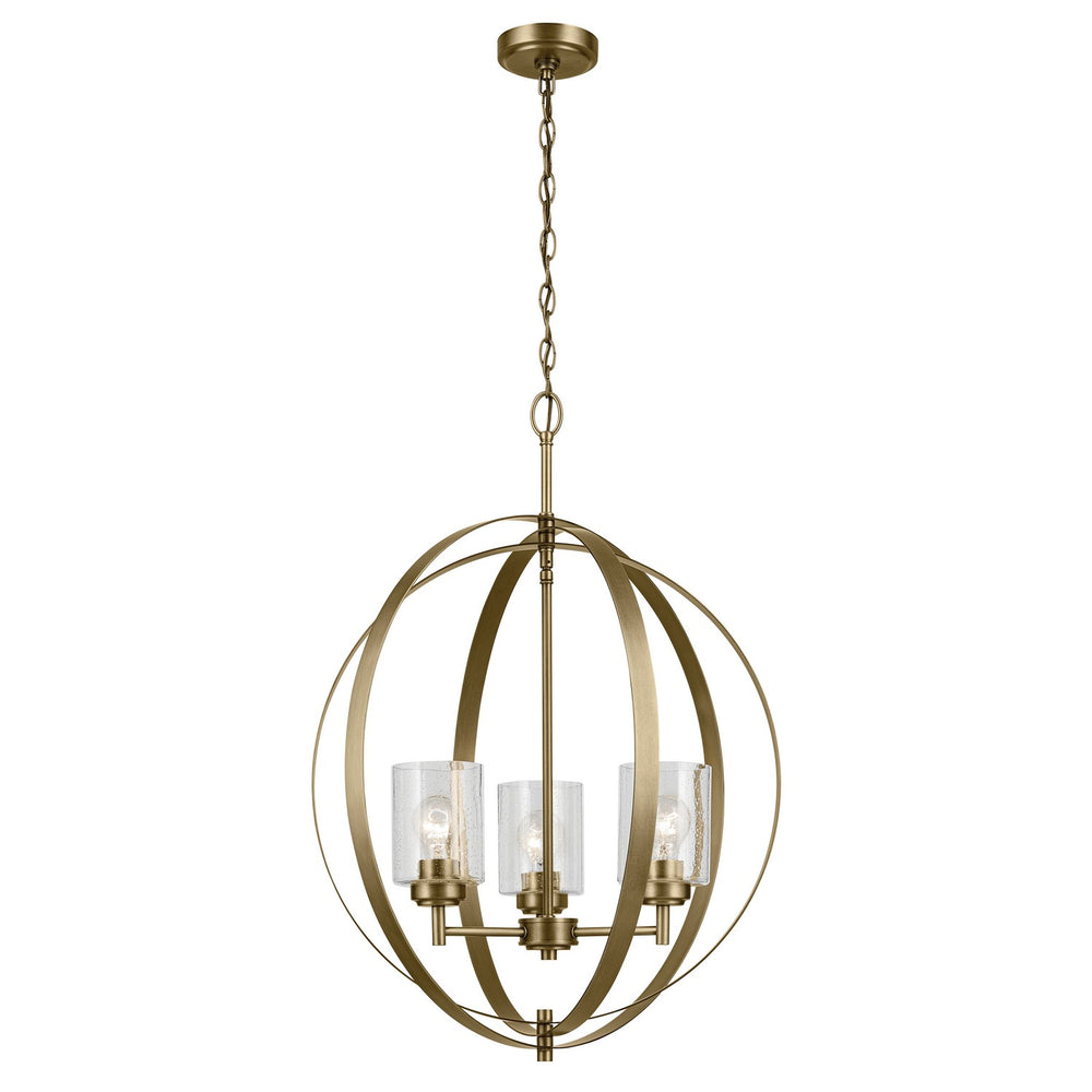 Kichler Canada - Three Light Chandelier - Winslow - Natural Brass- Union Lighting Luminaires Decor