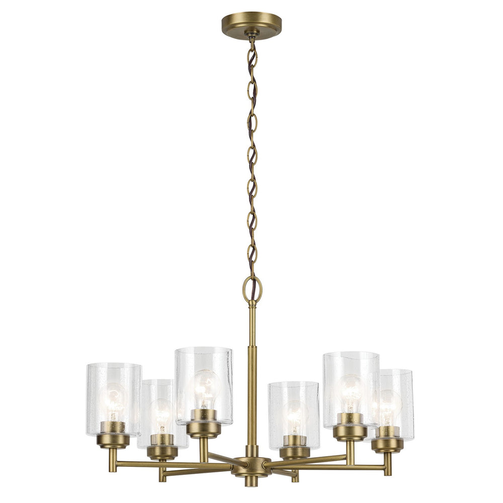 Kichler Canada - Six Light Chandelier - Winslow - Natural Brass- Union Lighting Luminaires Decor