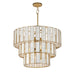 Maxim - Seven Light Chandelier - Miramar - Capiz / Natural Aged Brass- Union Lighting Luminaires Decor