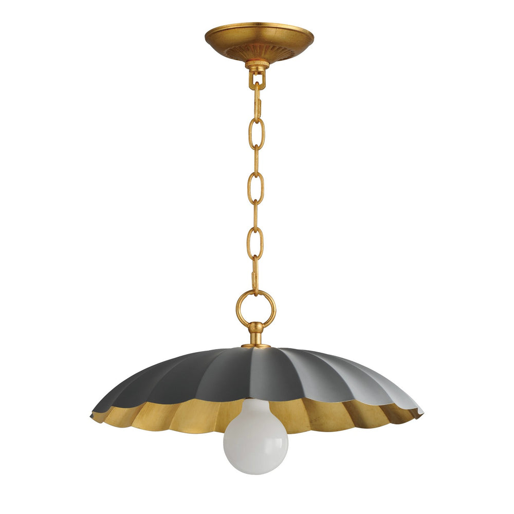 Maxim - One Light Pendant - Primrose - Dark Grey / Gold Leaf- Union Lighting Luminaires Decor