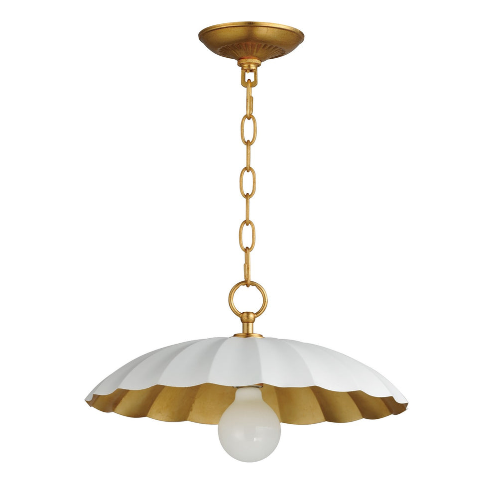 Maxim - One Light Pendant - Primrose - Matte White / Gold Leaf- Union Lighting Luminaires Decor