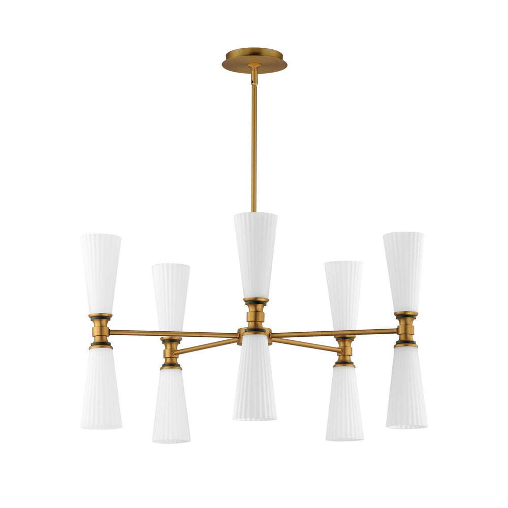 Maxim - Ten Light Chandelier - Krevat - Black / Natural Aged Brass- Union Lighting Luminaires Decor