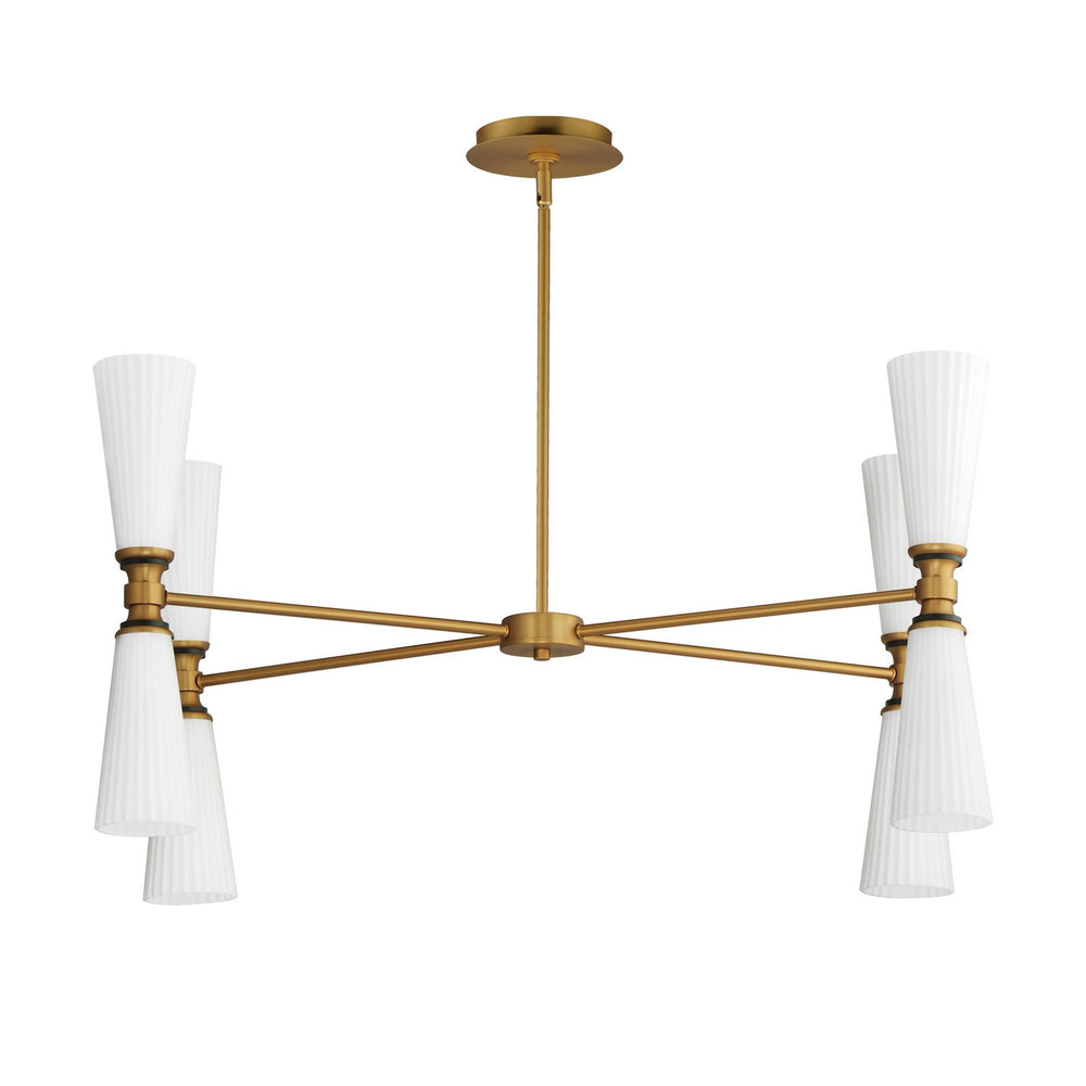 Maxim - Eight Light Chandelier - Krevat - Black / Natural Aged Brass- Union Lighting Luminaires Decor