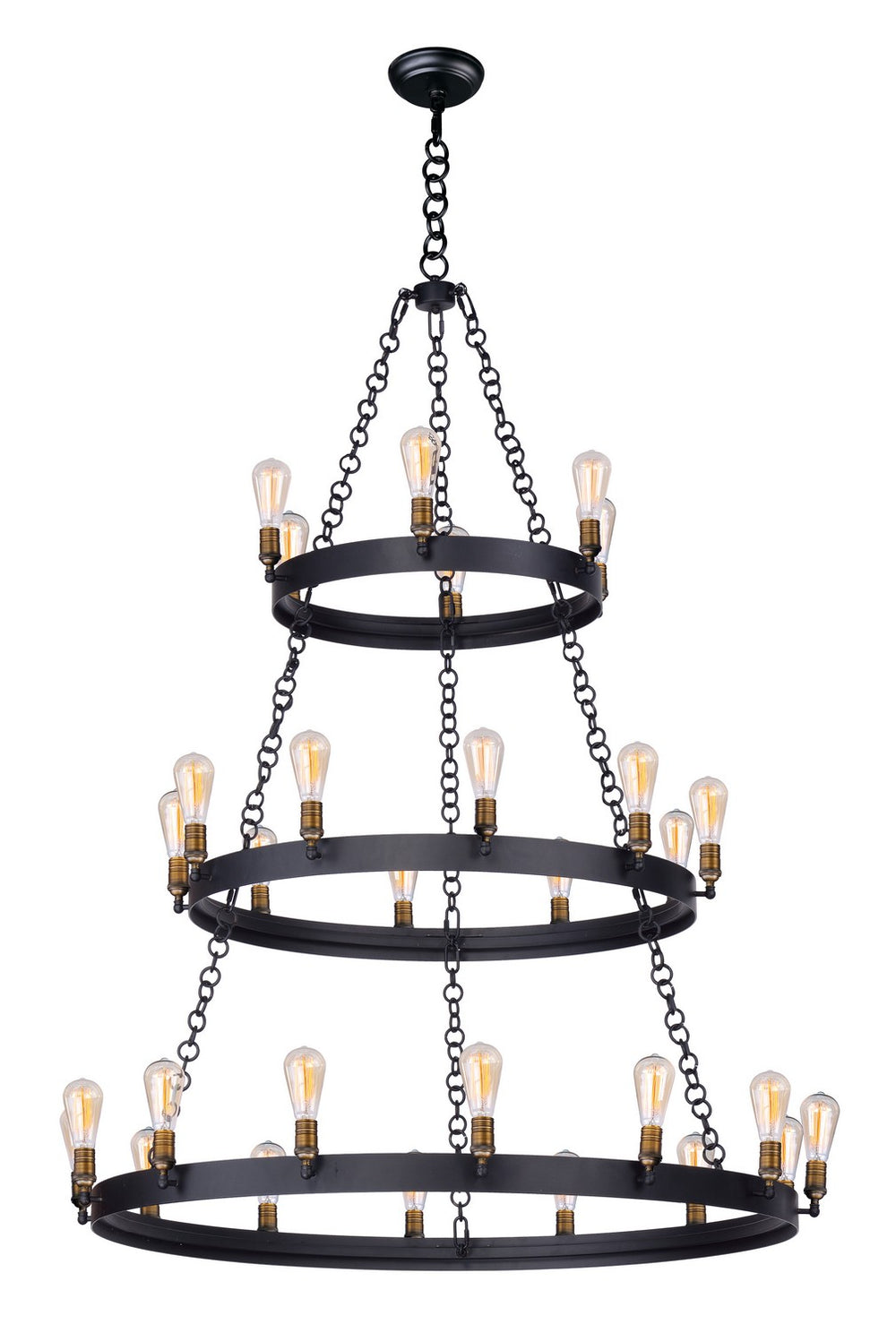 Maxim - LED Chandelier - Noble - Black / Natural Aged Brass- Union Lighting Luminaires Decor
