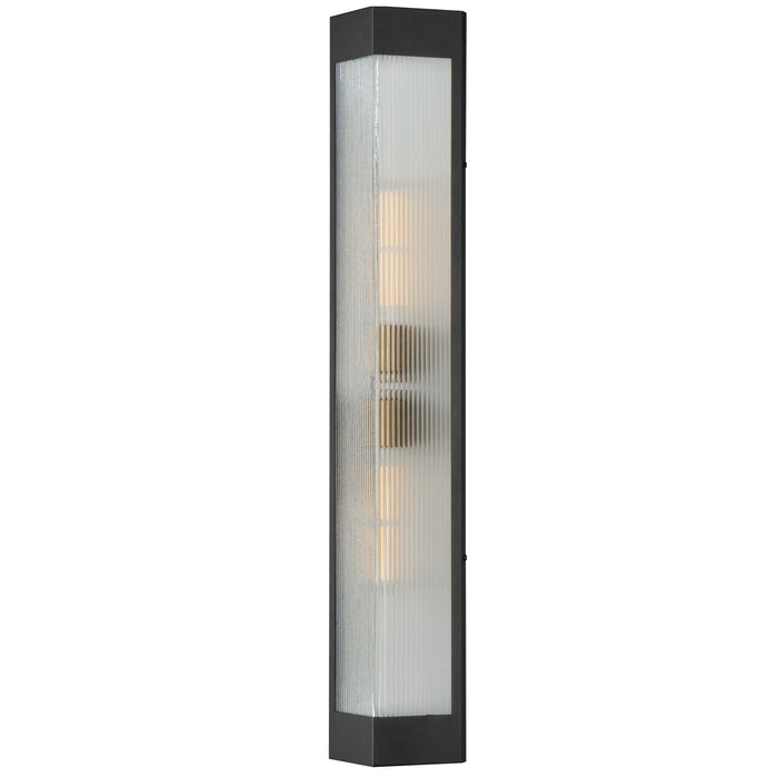 Maxim - Two Light Outdoor Wall Sconce - Triform - Black / Antique Brass- Union Lighting Luminaires Decor